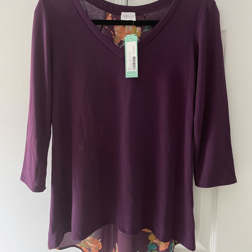 Le Lis Alante woven back knit top